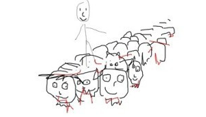 一群人站起來的表情包（一群人站起來走了的圖片）