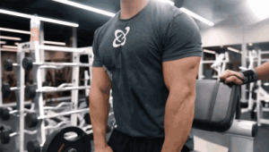 站姿杠鈴提拉練哪里（站姿杠鈴臂屈伸圖解）